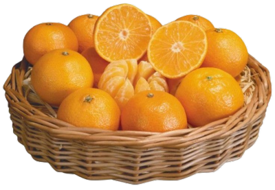 A basket of oranges.